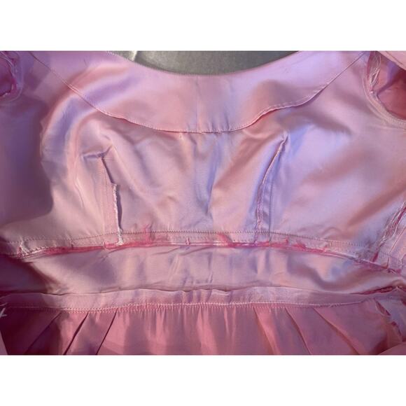Vintage Pink Lorrie Deb Heavy Satin Dress MCM Coquette Mad Men Balletcore - Picture 9 of 16